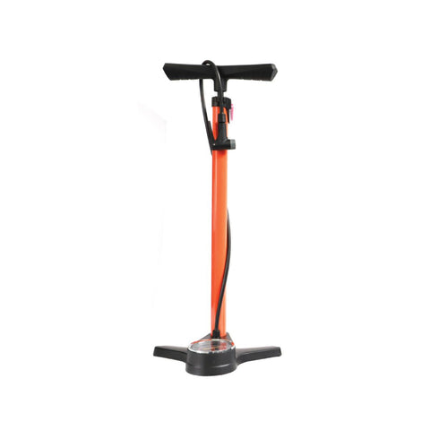 SPEEDMASTER Alloy Floor Pump Smartie W/Guage & Smrt Head - Orange