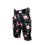 DUSTY GEAR Shorts Ladies Black and Pink Protea Print