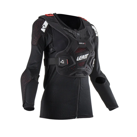 Elevate your protection with the LEATT Body Protector AirFlex Women. Tailored for women, this 2-piece concept offers ultimate comfort and ventilation. Featuring soft impact protectors for shoulders and elbows in a compression sock, plus a CE Certified chest and back protector with female-specific coverage and straps.