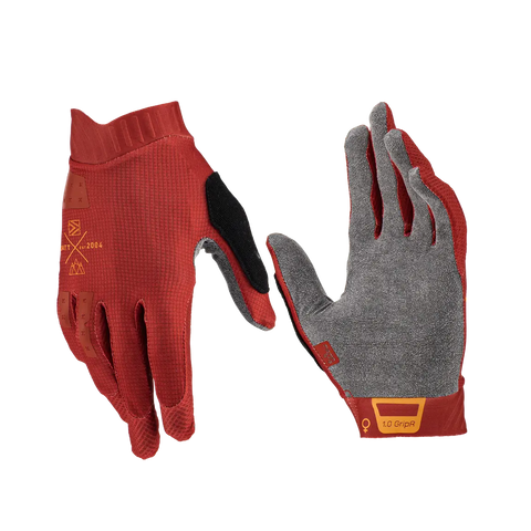 Experience next-level comfort and grip with LEATT Glove MTB 1.0 Women GripR. These ultra-light, MicronGrip palm gloves offer superior wet and dry handlebar feel, durability, and touch screen compatibility. Try them today!