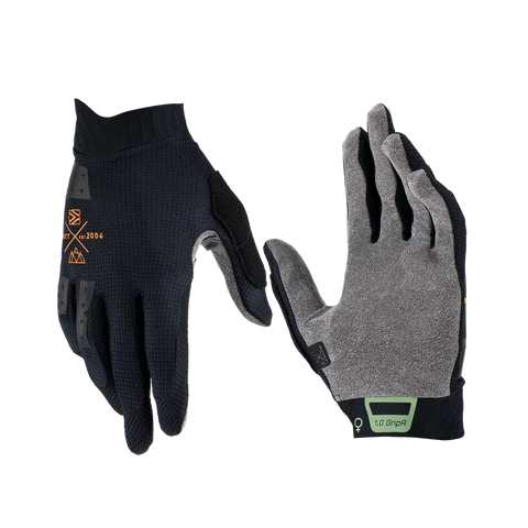 Experience next-level comfort and grip with LEATT Glove MTB 1.0 Women GripR. These ultra-light, MicronGrip palm gloves offer superior wet and dry handlebar feel, durability, and touch screen compatibility. Try them today!