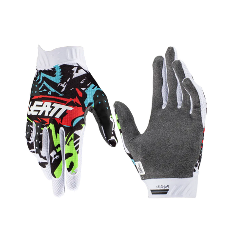 LEATT Gloves Moto 1.5 Mini - Ultralight with MicronGrip for superior feel and grip. Enjoy excellent dry and wet grip, a snug fit, and an eco-friendly design. Discover the perfect balance of comfort and protection for young riders.